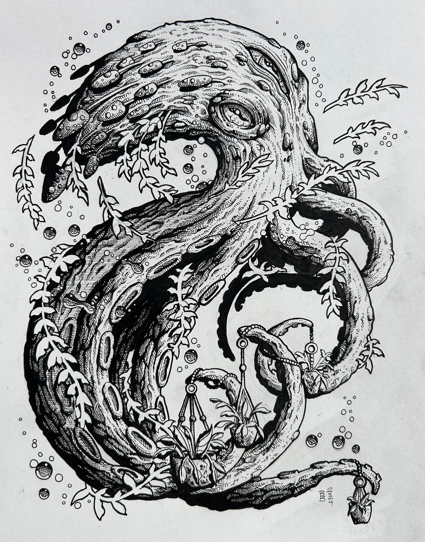 “ANTHEIA’S AQUATIC AWAKENING” 11in x 14in ORIGINAL