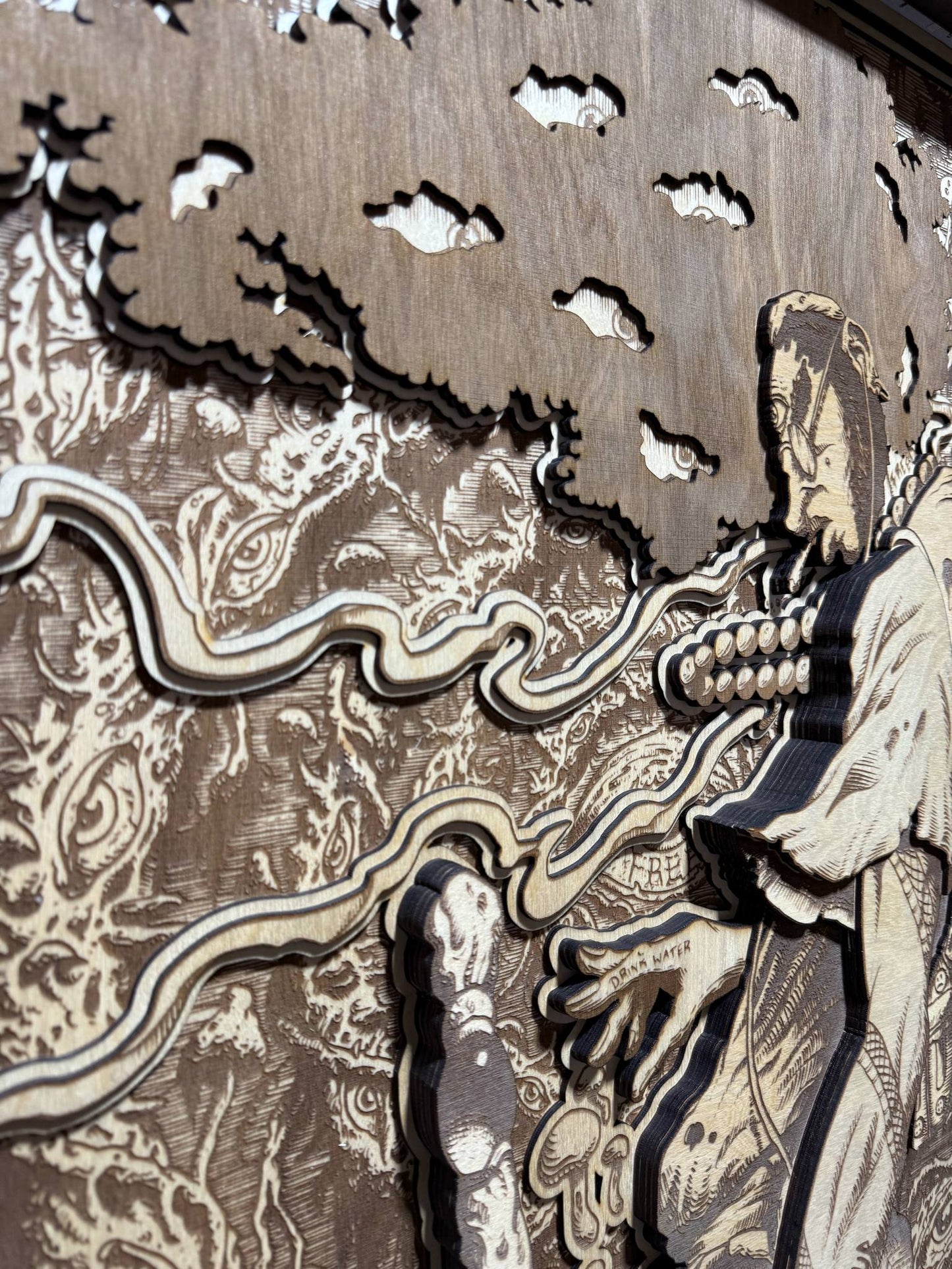 “THIRD EYE SAMURAI x FREE” 25in x 32in 10 Layer Limited Edition Wood Print (With LEDs)