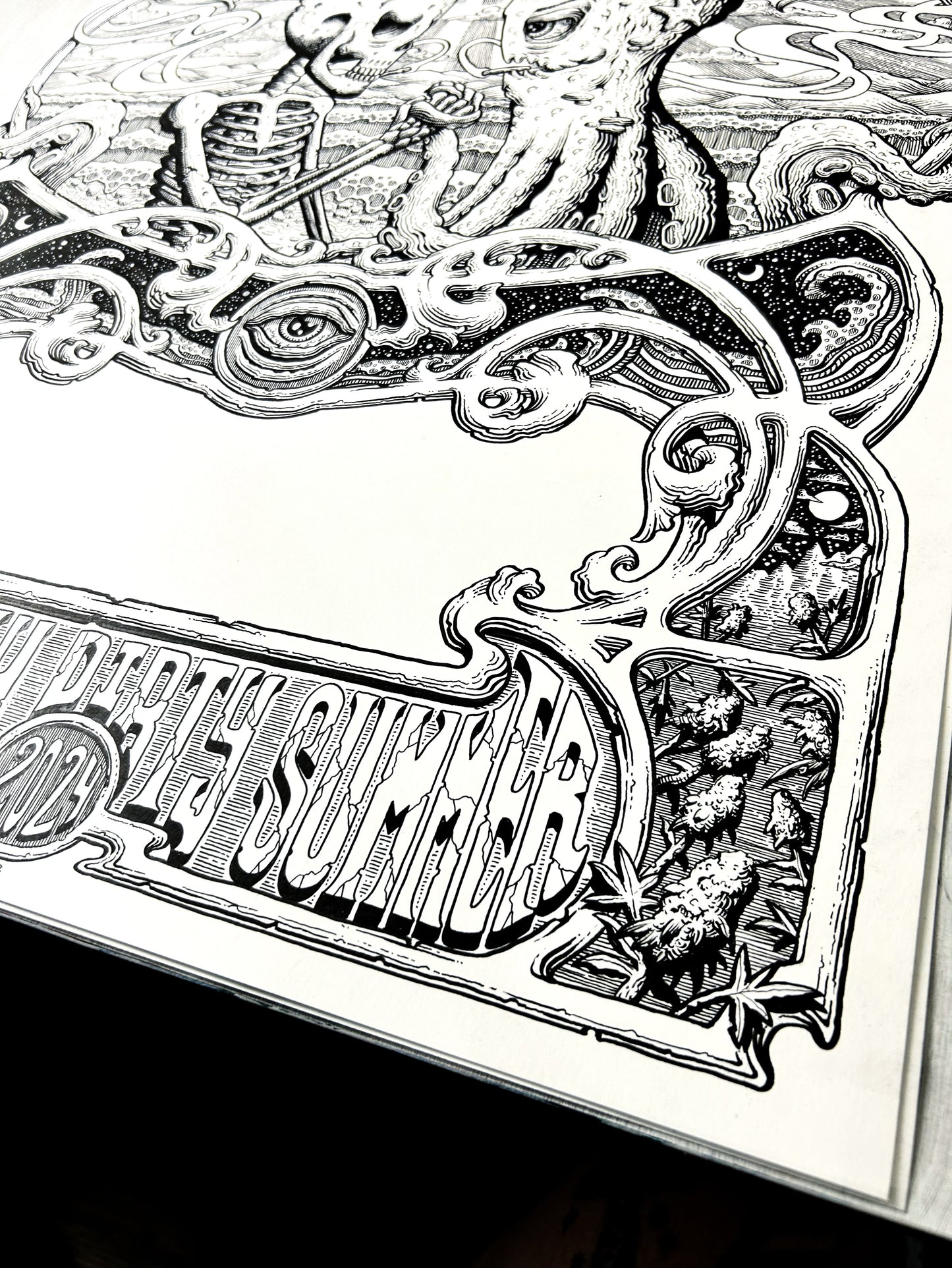 Slightly Dirty Summer Wilmington Show Poster 18in x 24in ORIGINAL BLACKLINE