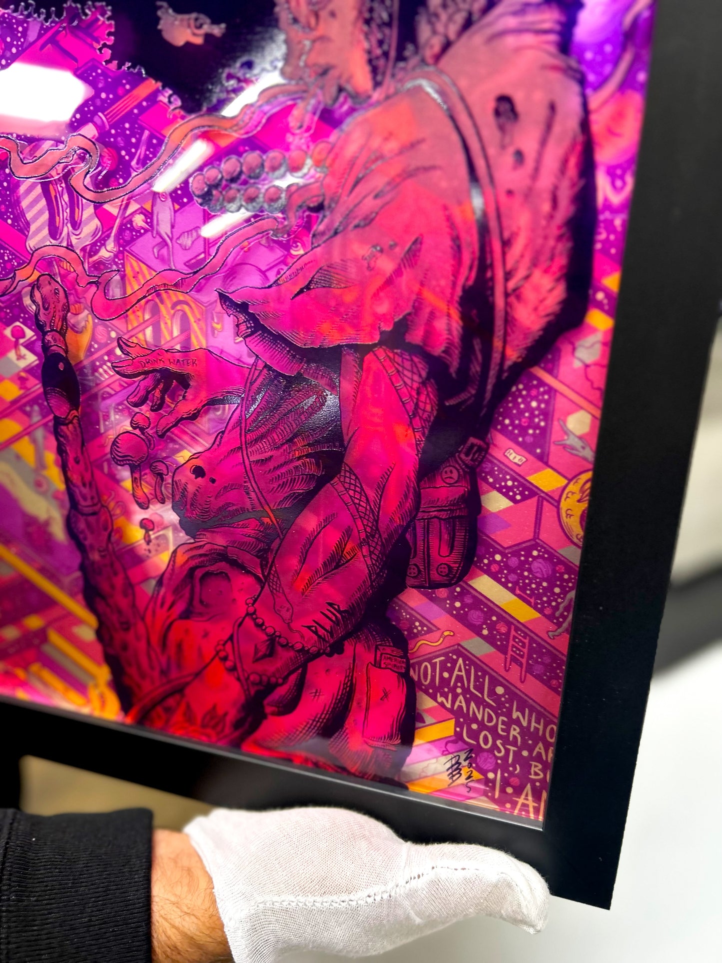 “RETRO SAMURAI” 12in x 16in LIMITED EDITION DOUBLE-SIDED ACRYLIC/FOIL PRINT (FRAMED)