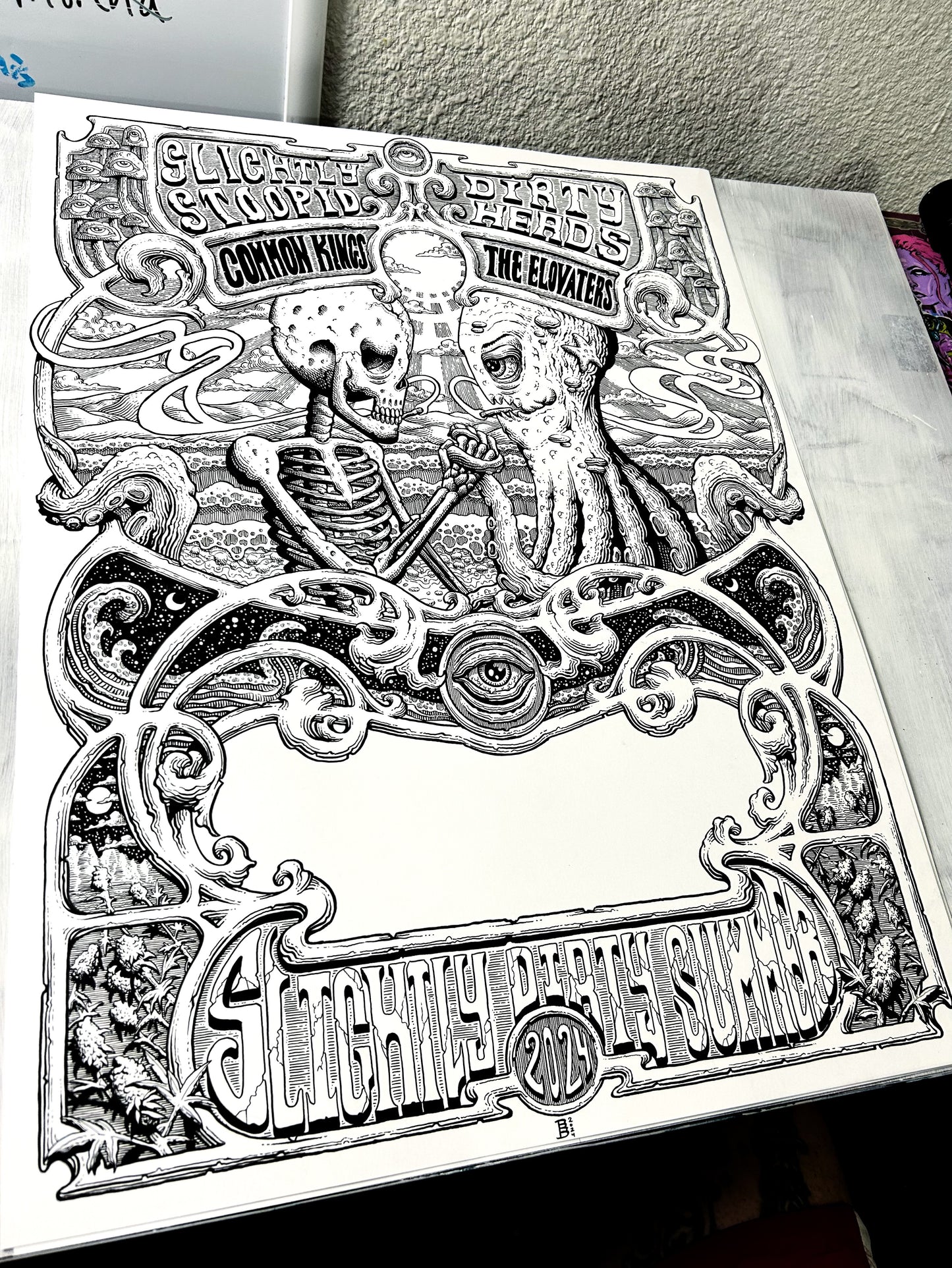 Slightly Dirty Summer Wilmington Show Poster 18in x 24in ORIGINAL BLACKLINE