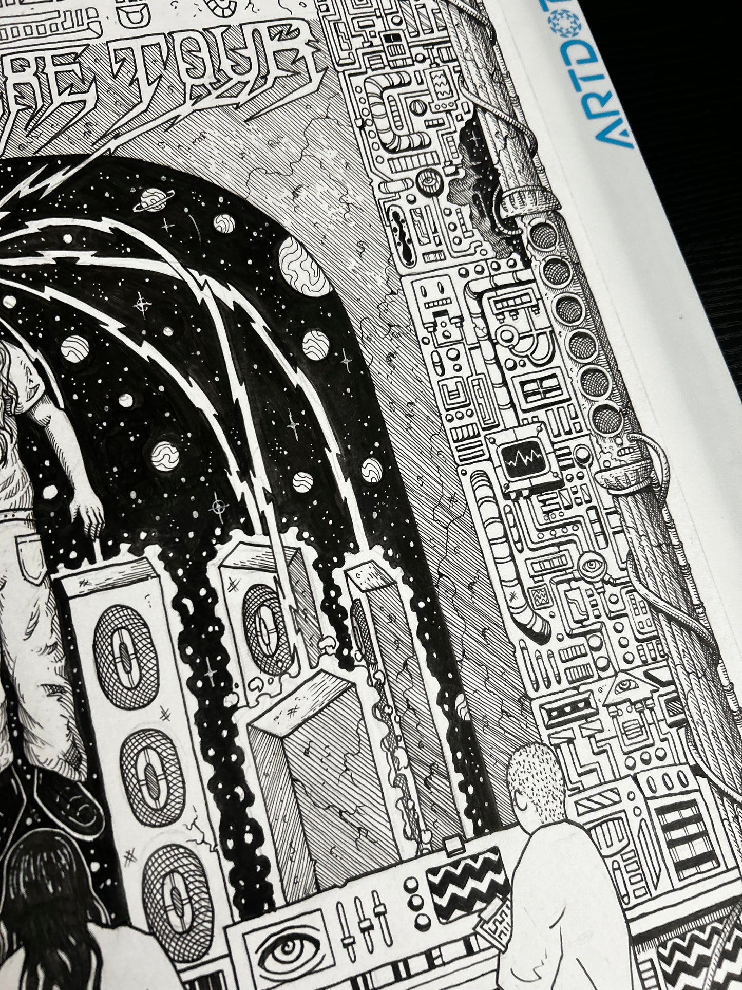 “THE AUDIOSPHERE TOUR” 18in x 24in BLACKLINE ORIGINAL