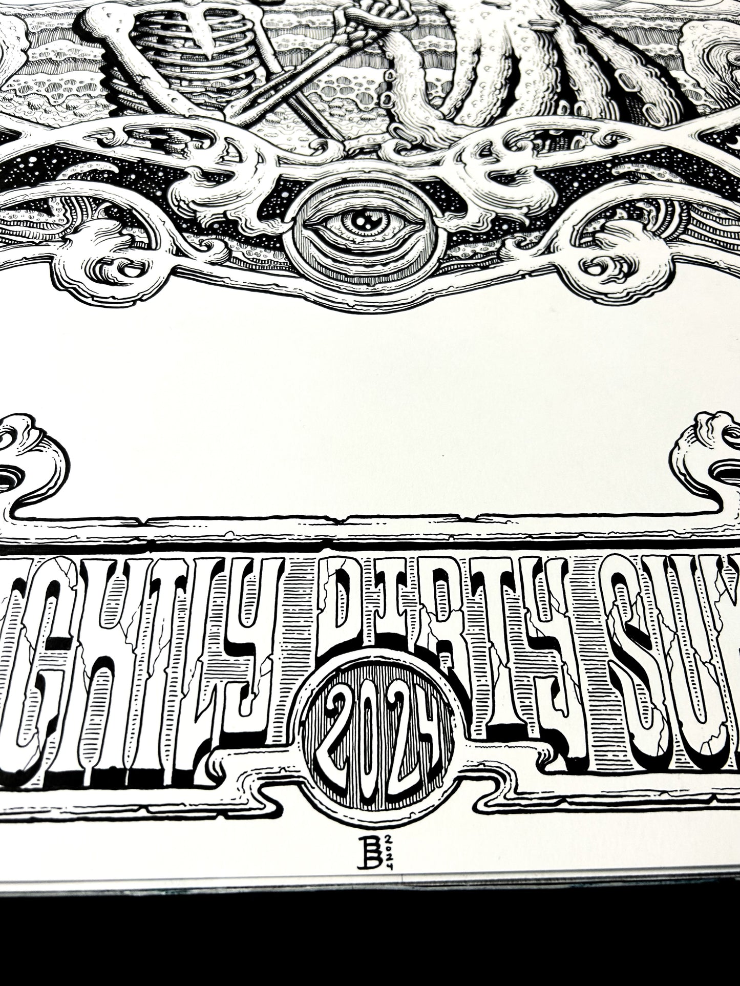 Slightly Dirty Summer Wilmington Show Poster 18in x 24in ORIGINAL BLACKLINE