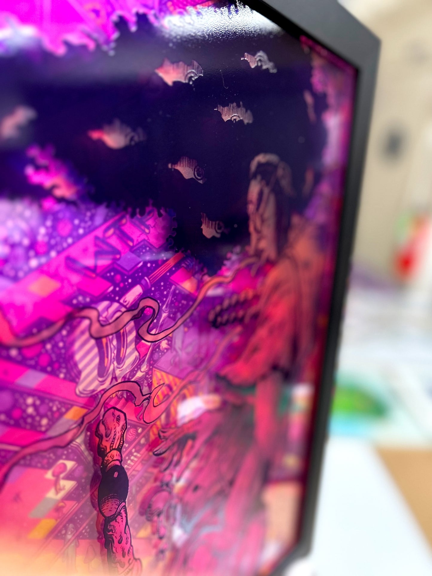 “RETRO SAMURAI” 12in x 16in LIMITED EDITION DOUBLE-SIDED ACRYLIC/FOIL PRINT (FRAMED)