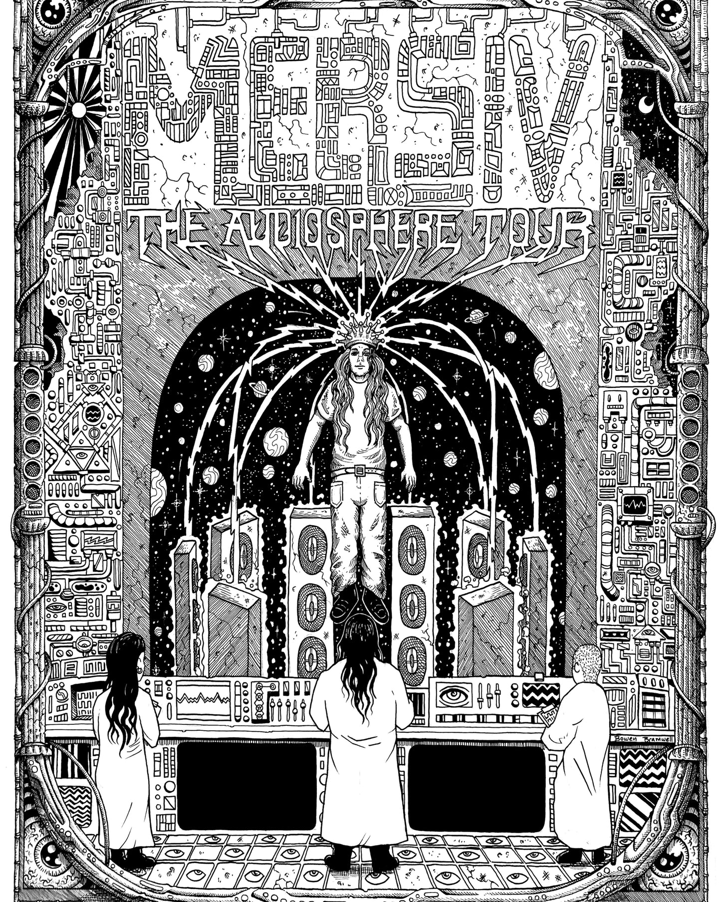 “THE AUDIOSPHERE TOUR” 18in x 24in BLACKLINE ORIGINAL