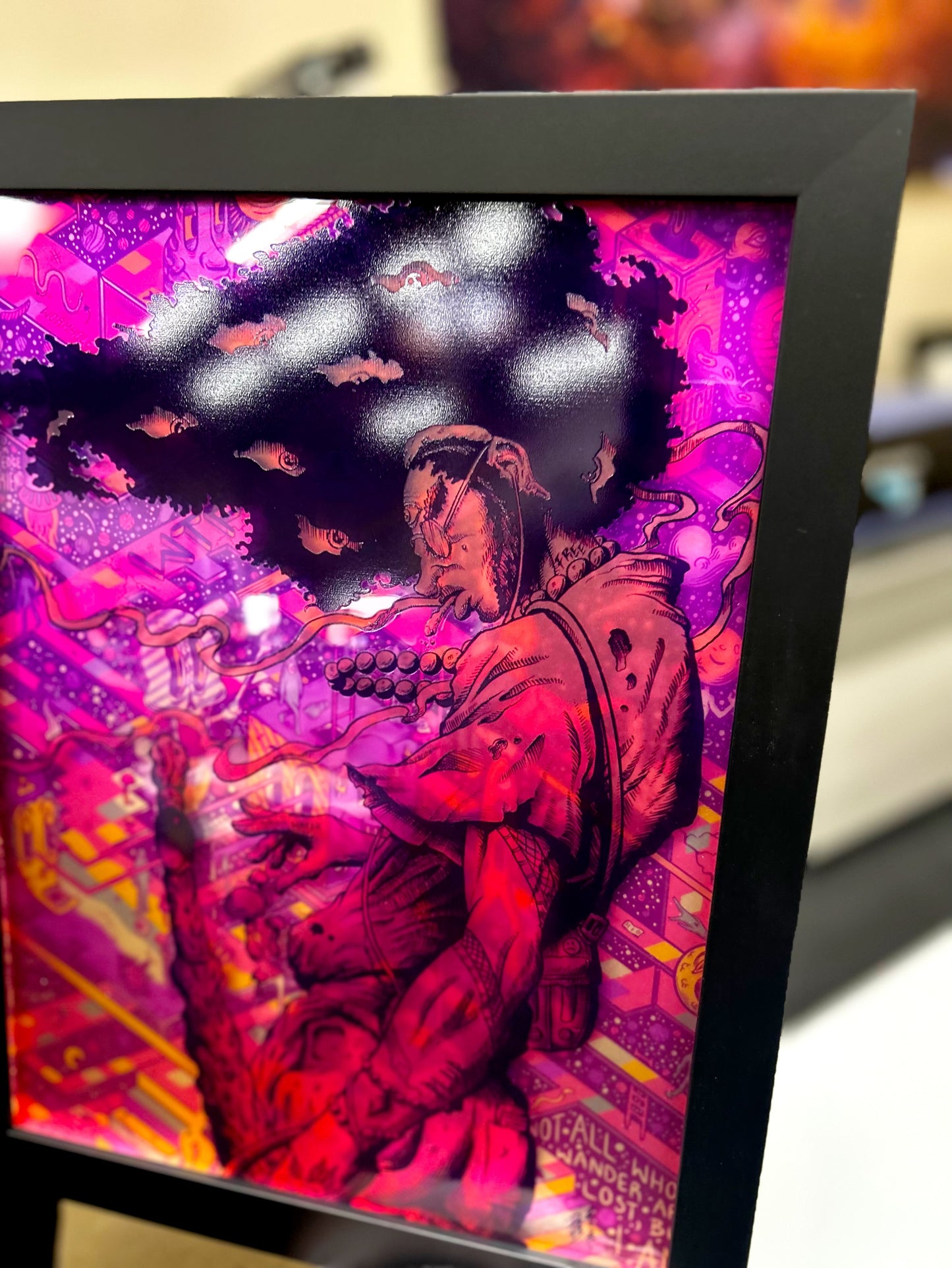 “RETRO SAMURAI” 12in x 16in LIMITED EDITION DOUBLE-SIDED ACRYLIC/FOIL PRINT (FRAMED)