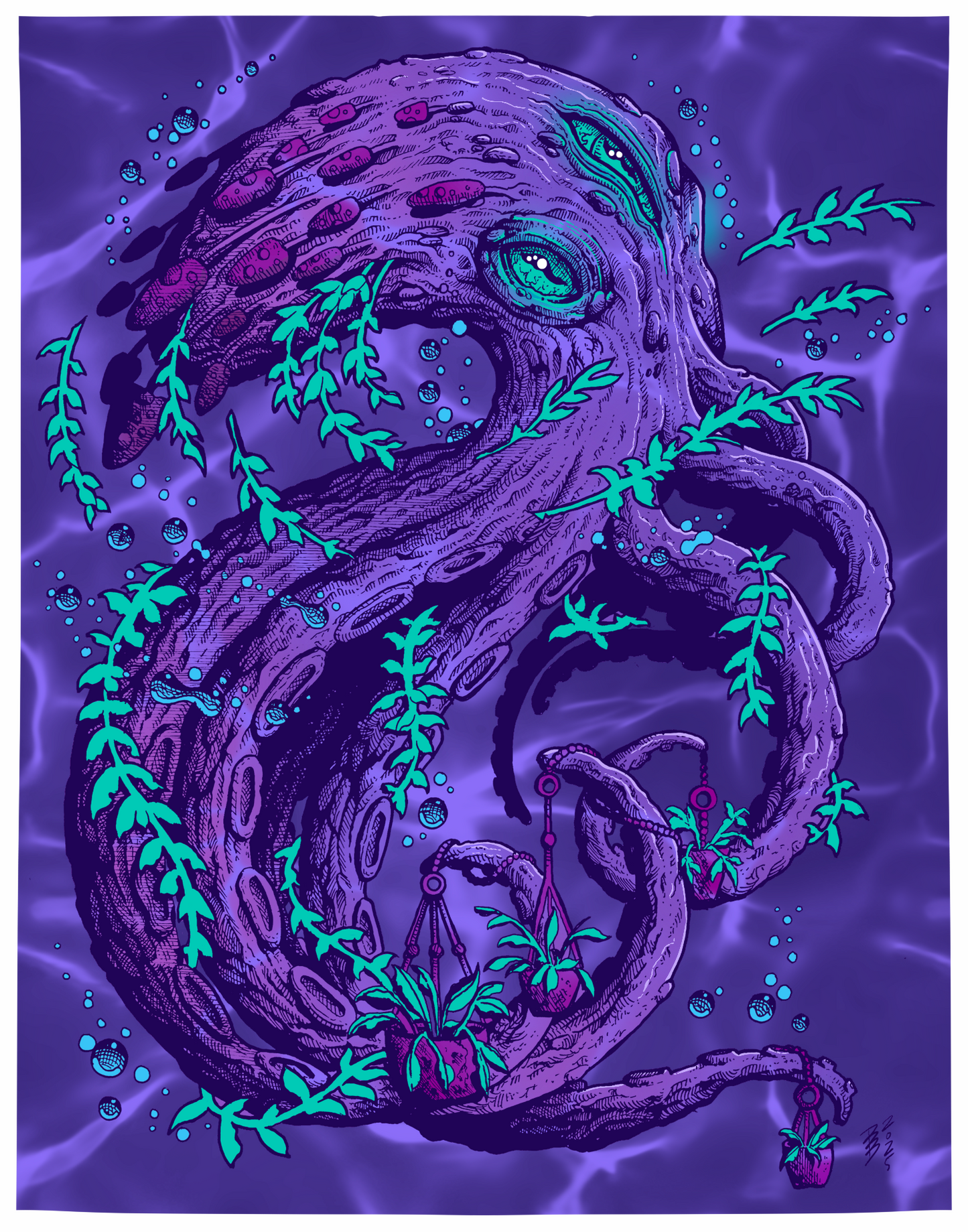 “ANTHEIA’S AQUATIC AWAKENING” (Colored Version) 11in x 14in LIMITED EDITION PRINT