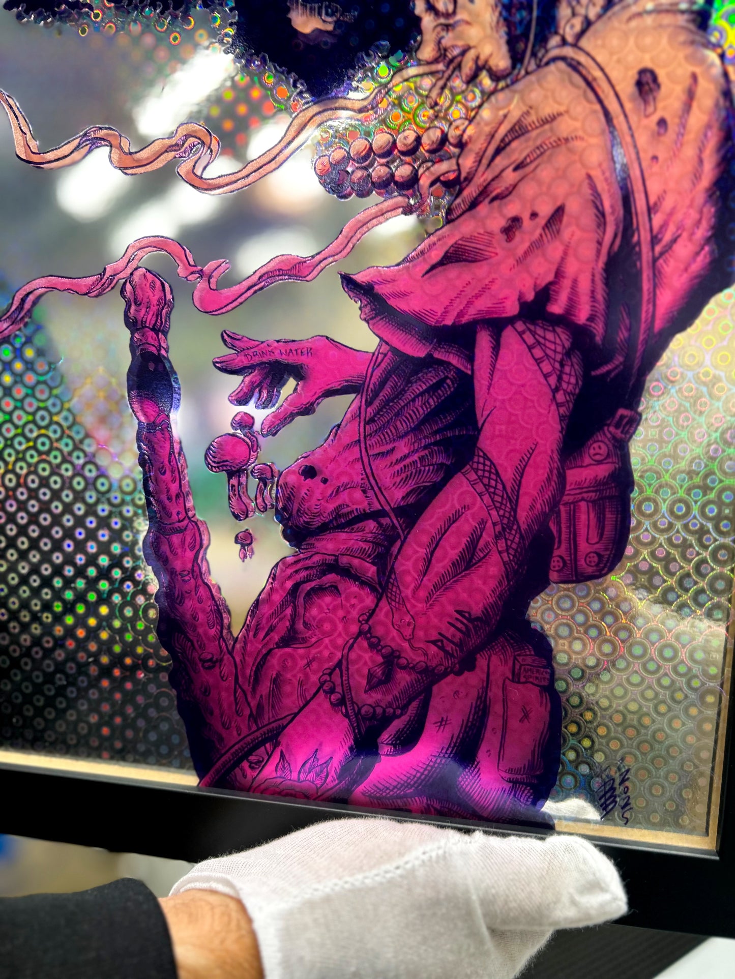 “RETRO SAMURAI” 12in x 16in LIMITED EDITION ACRYLIC/FOIL PRINT (FRAMED)