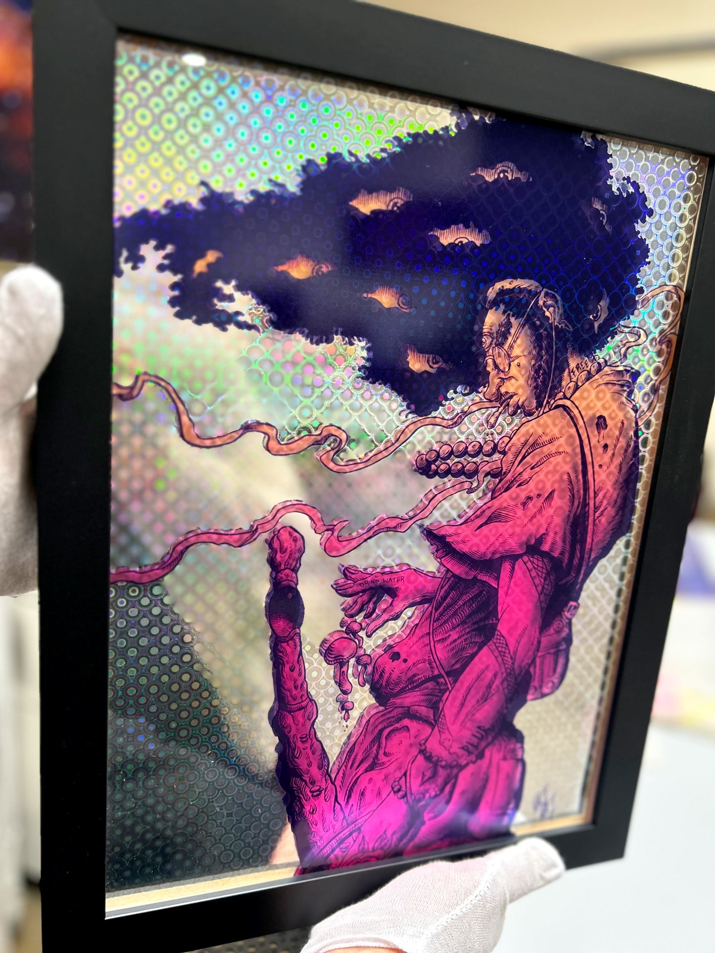“RETRO SAMURAI” 12in x 16in LIMITED EDITION ACRYLIC/FOIL PRINT (FRAMED)