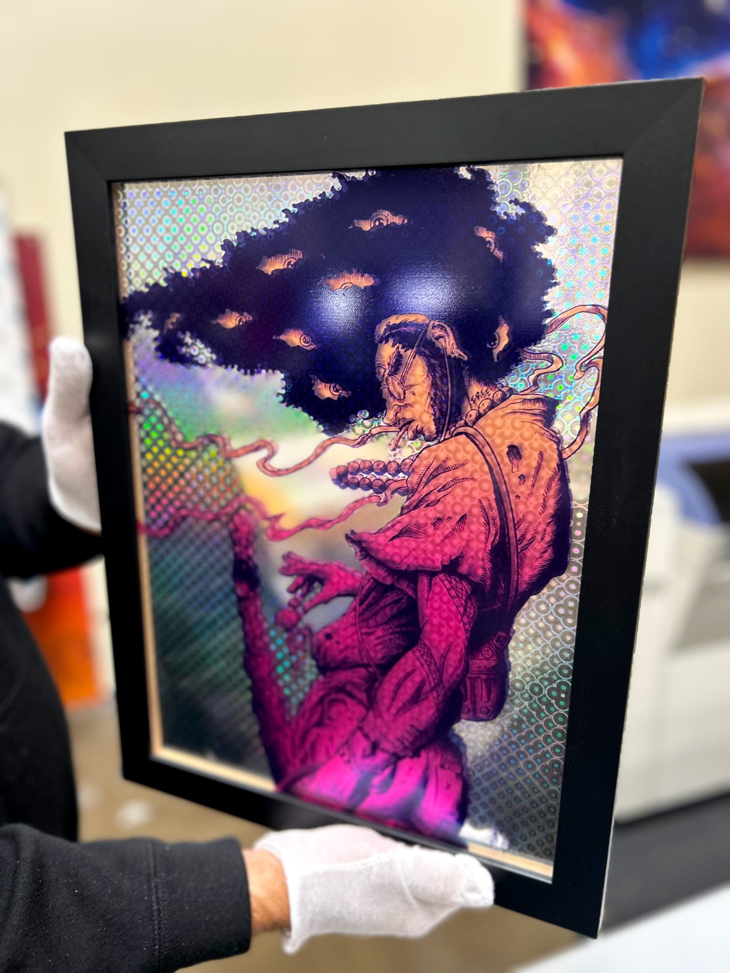 “RETRO SAMURAI” 12in x 16in LIMITED EDITION ACRYLIC/FOIL PRINT (FRAMED)