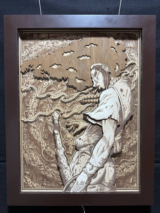 “THIRD EYE SAMURAI x FREE” 25in x 32in 10 Layer Limited Edition Wood Print (With LEDs)