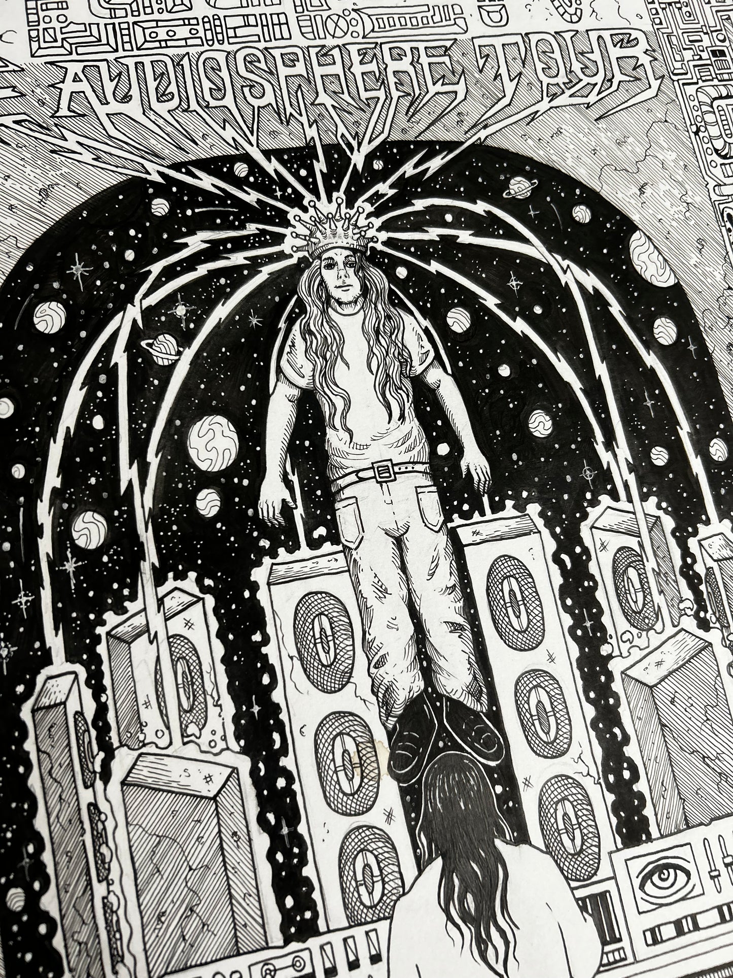 “THE AUDIOSPHERE TOUR” 18in x 24in BLACKLINE ORIGINAL