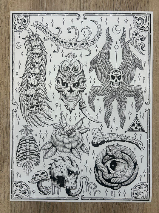 “SKULL CANDY” 18in x 24in ORIGINAL Flash Sheet