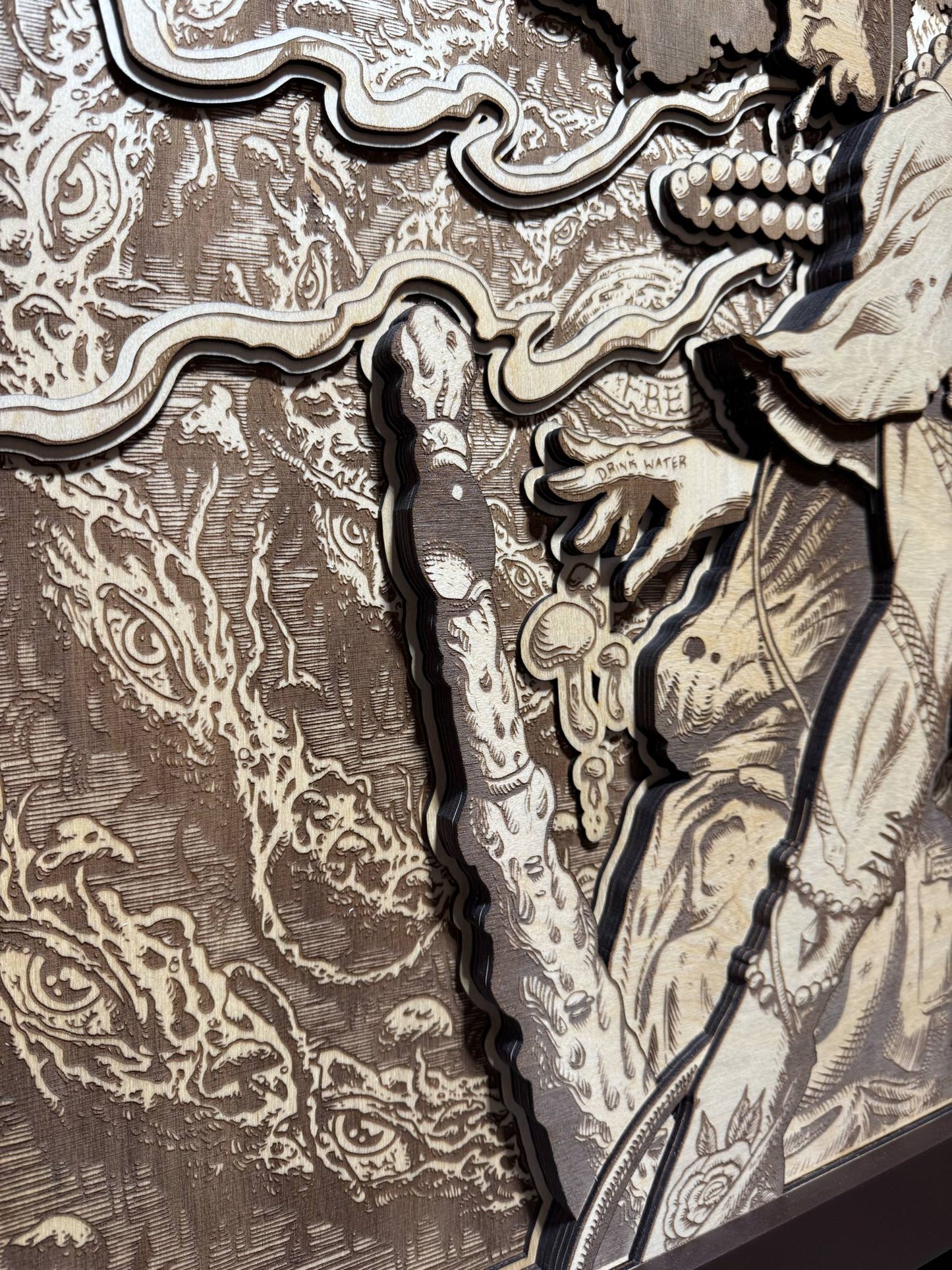 “THIRD EYE SAMURAI x FREE” 25in x 32in 10 Layer Limited Edition Wood Print (With LEDs)