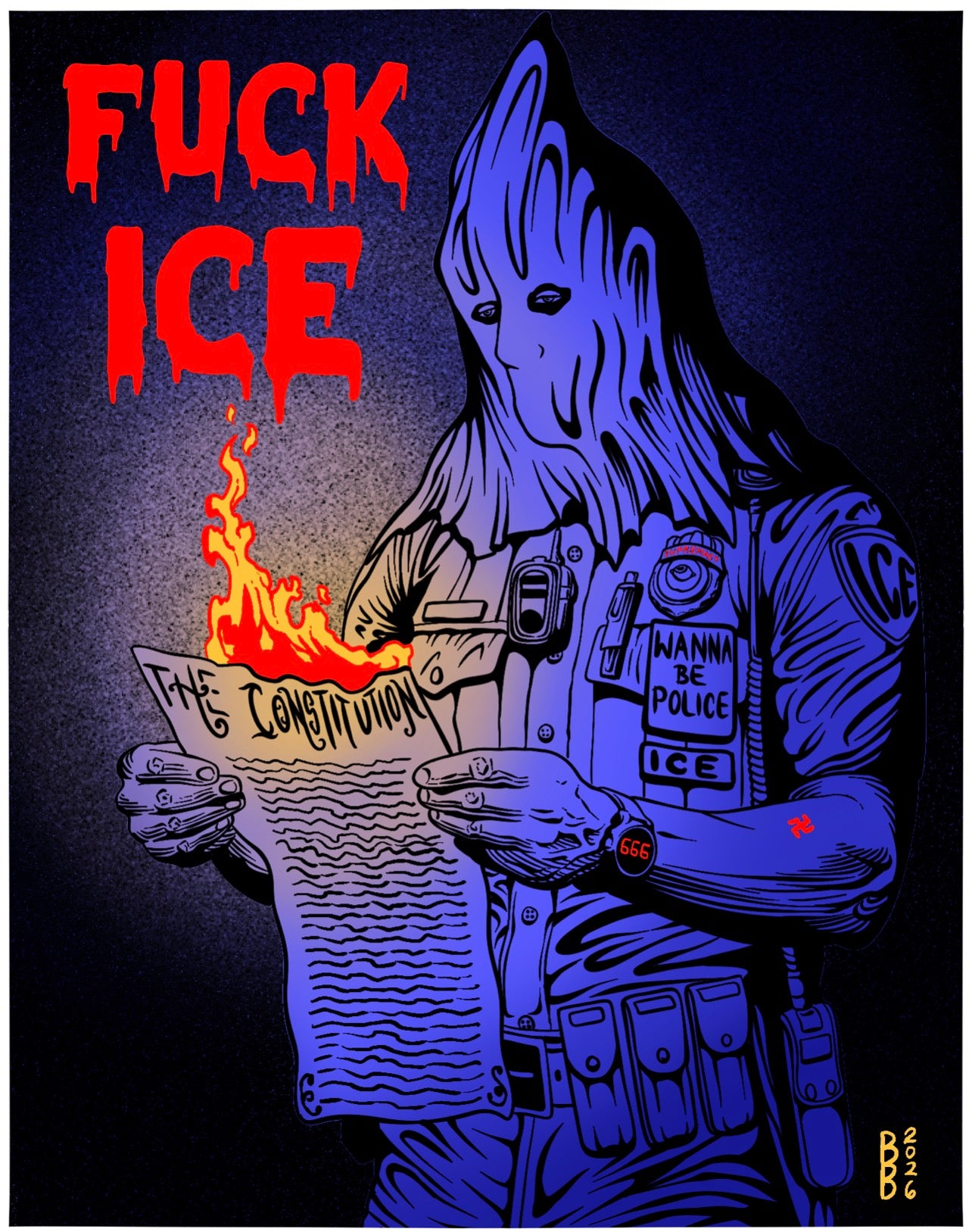 “FUCK ICE” 11in x 14in LIMITED EDITION PRINT