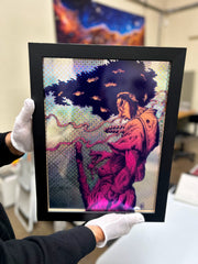 “RETRO SAMURAI” 12in x 16in LIMITED EDITION ACRYLIC/FOIL PRINT (FRAMED)